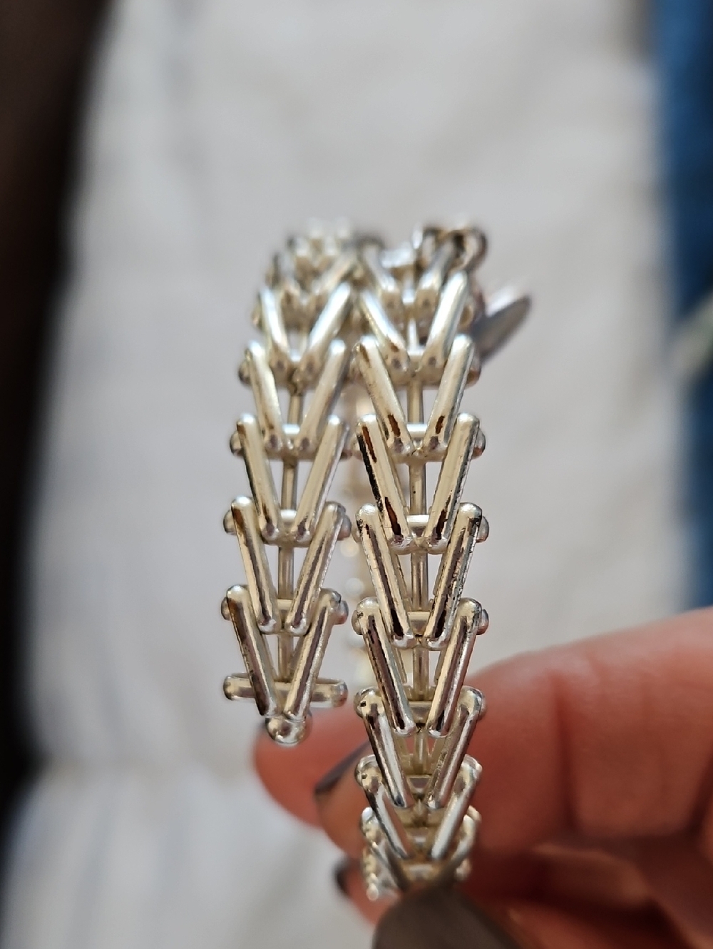 Alex and Ani Silver V-Link Bracelet